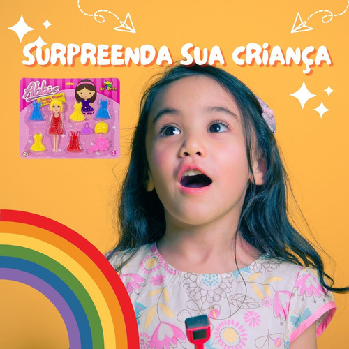 Boneca Abbie Fashionista Cabelo Plástico Guarda Roupas