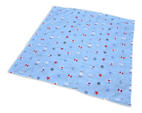Imagen 2 de 7 de Lona Playera Lona Picnic Con Bolsa 140x140 Sea Marino Ocean