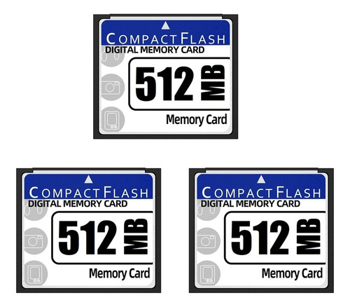 Tarjeta De Memoria Compact Flash De 3 X 512 Mb Para Cámara,