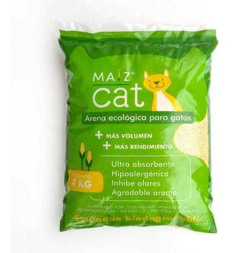 Imagen 2 de 2 de Arena Para Gatos Hecha De Maíz, Maizcat 4kg