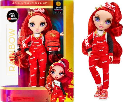 Rainbow High Jr High Ruby Anderson- 9-inch Red Fashion Doll.