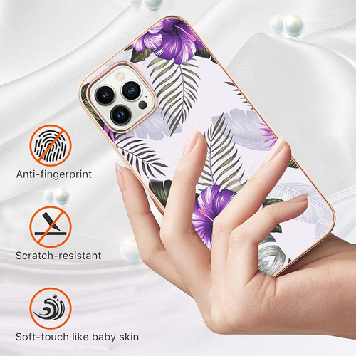 Funda Para Teléfono Huawei Honor/mate Series, De Alta Calidad, Anticaída, Diseño De Flores En Blanco Mármol/azul Mármol/morado