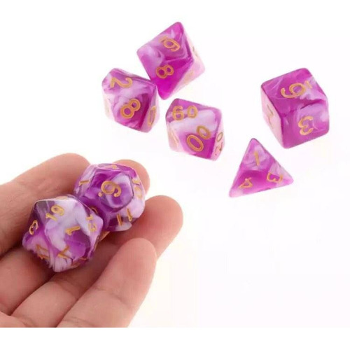 Set De 7 Dados Políedricos Acrílicos Matemática