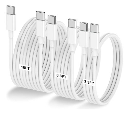 Pack De 3 Cables Usb C De Carga Rapida P/ iPhone Samsung Ipa