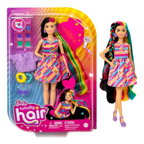 Barbie Muñeca Totally Hair Temática De Corazón Con Cabello