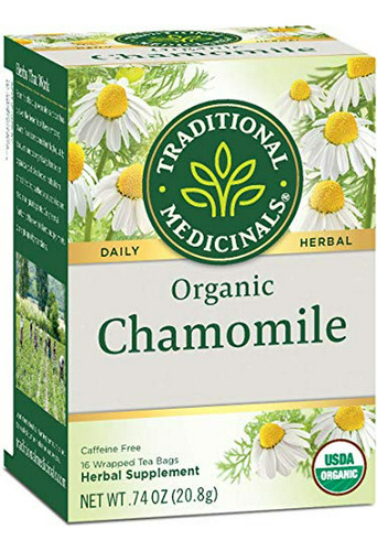 Té De Manzanilla Orgánico  - Sin Cafeína - Caja De 6 - 16 Bo