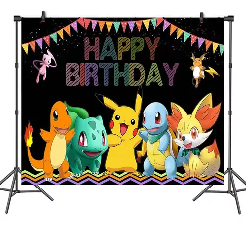Adorno Pokemon Cumpleaños Feliz Cumpleaños 130x80cm
