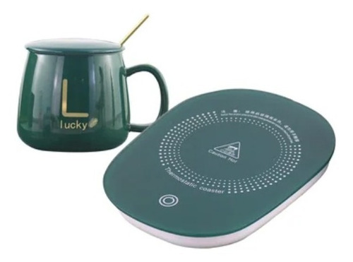 Imagen 6 de 10 de Calentador Eléctrico De Vidrio Templado Taza + Cuchara + Pad