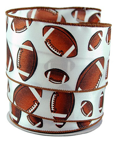 Imports 8567339207 Wired Football Ribbon, 2.5  Wide