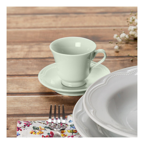 Set X 6 Combo Taza C/ Plato Cafe Germer Cottage 80 Ml