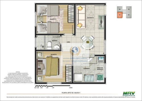 Imagem 5 de 15 de Apartamento Com 2 Dormitórios À Venda, 43 M² Por R$ 205.000,00 - Jardim Flamboyant - Paulínia/sp - Ap0460