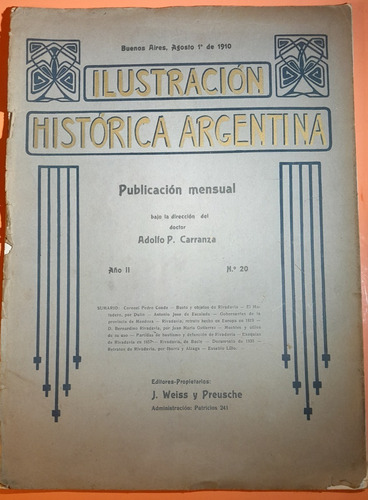 Ilustracion Historica Argentina Año 2 Numero 20 - 1910 B2