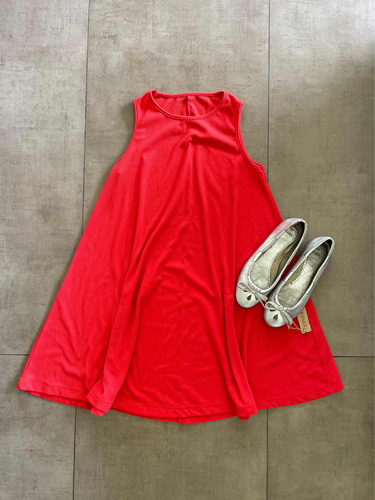 Vestido Corto Rojo Modal Talle S/m