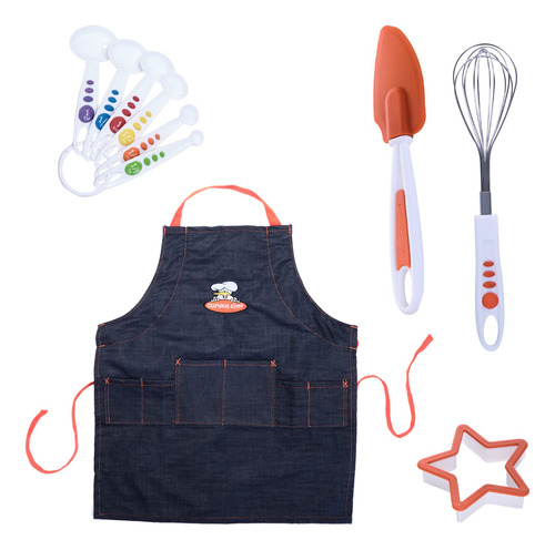 Curious Chef Kit Mezclilla Pieza Para Niño Azul Patchwork