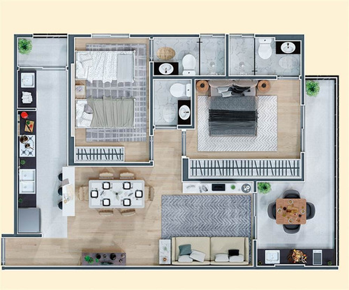 Imagem 7 de 11 de Apartamento, 2 Dorms Com 78.36 M² - Mirim - Praia Grande - Ref.: Smtc27 - Smtc27
