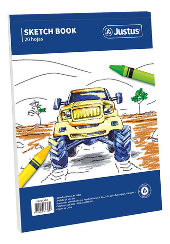 Block De Dibujo Especial 20 Hojas Diseño Justus