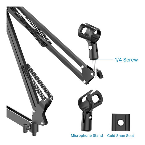 Imagen 10 de 10 de Soporte Streaming Mesa + 3 Brazos + Cabezal 360 + Accesorios