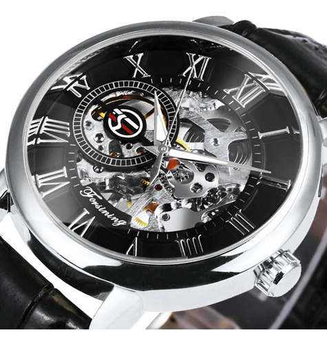 Reloj Luminoso Mecánico Forsining Transparent Skeleton