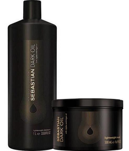 Kit Wella Dark Oil Shampoo 1l + Mascara Capilar 500ml