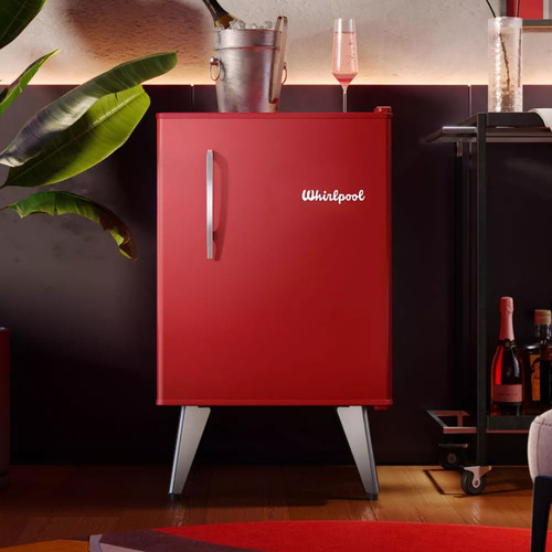 Heladera Compacta Whirlpool Retro Roja 76 Lts