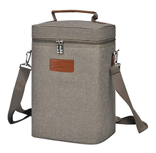 Bolsa De Transporte Para Vino-4 Botellas Color Gris