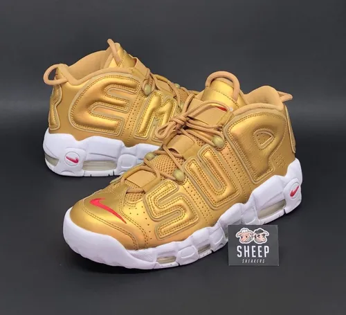Nike supreme uptempo gold hotsell
