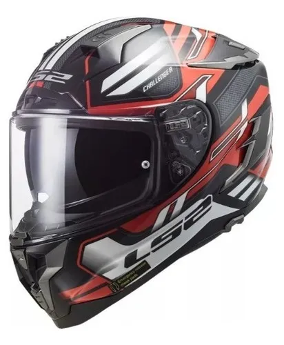 Casco Ls2 Ff327 Challenger Spin Negro Rojo Tamaño del casco S