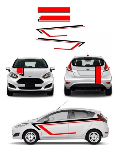 Par Stickers Franjas Para Auto Fiesta Ford Suv Rally Graphi3