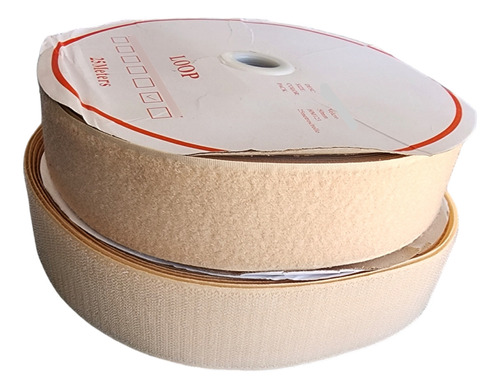 Velcro 5cm (50mm), 25 Metros Beige, Macho Y Hembra