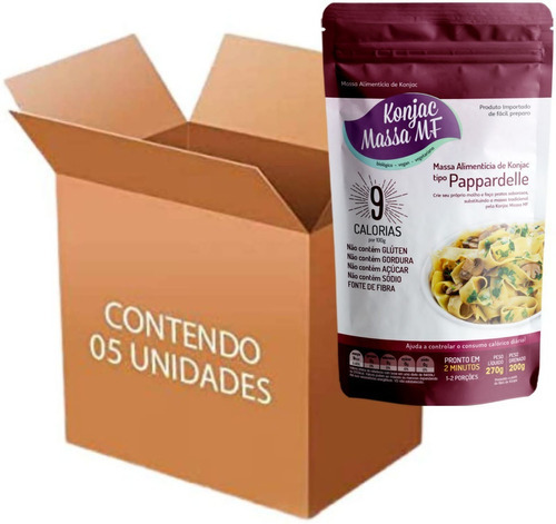 Kit 5 Konjac Massa Mf 270g - Macarrão Milagroso Zero Carbo Sabor Papardele