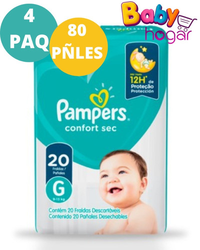 Pampers Confort Sec Xxg Y Xg 64 - G Y M 80 Pack X 4paquetes