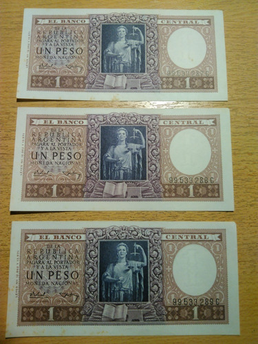 Billete Argentina $1 1945 Correlativo 