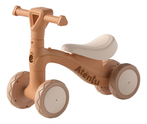 Bicicleta De Equilíbrio Infantil Andador Sem Pedal 4 Rodas Terracota
