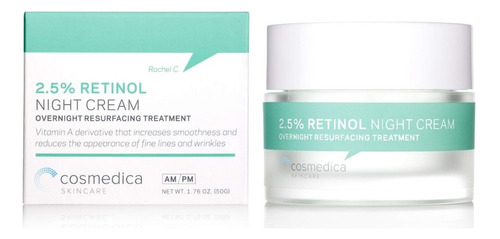 Cosmedica Skincare 2.5% Retinol Facial Night Cream 50g Momento de aplicación Noche Tipo de piel Sensible