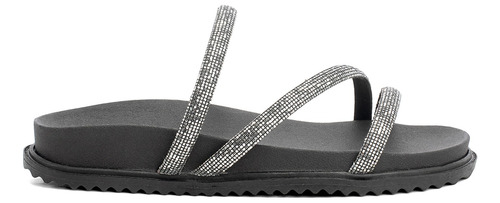 Sandália Papete Feminina Flatform Strass Original Conforto !