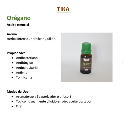 Aceite Esencial De Orégano Puro 100% 10ml.