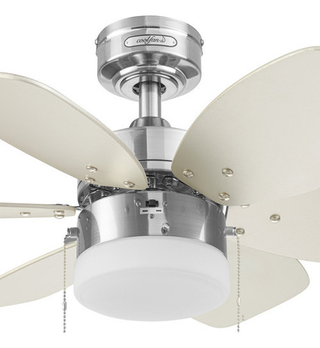 Coolfan Ventilador Techo 30 Pulgadas Lombardo Control Cadena Con Luz Aspas Reversibles