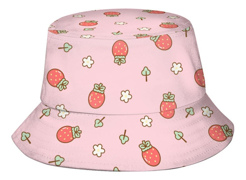 Sombrero De Cubo De Fresa Lindo Unisex, Sombrero De Sol De P