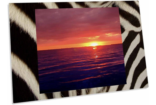 3drose Florida Rose And Purple Sunset On Zebra - Desk Pad Pl