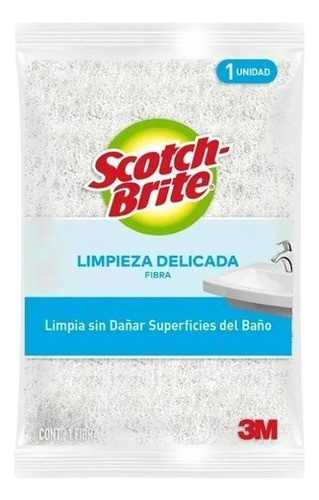 2 Pzs Fibra 3m Scotch-brite Limpieza Delicada Para Baños
