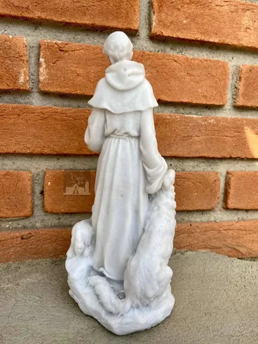 Imagen de San Francisco de Asís, 25 cm, polvo de mármol blanco