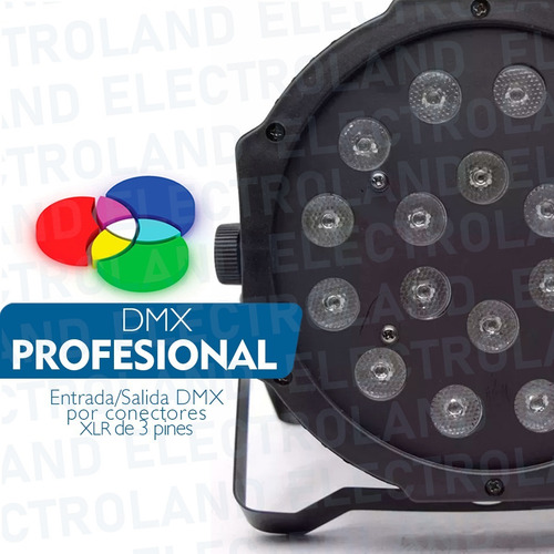 Luz Proton Par 18 Led Alta Luminosidad Rgb Audioritmico Dmx