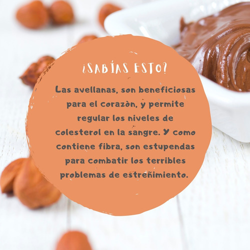 Imagen 4 de 10 de Avellana Pelada Entera Natural 500gr Nutella Nuez