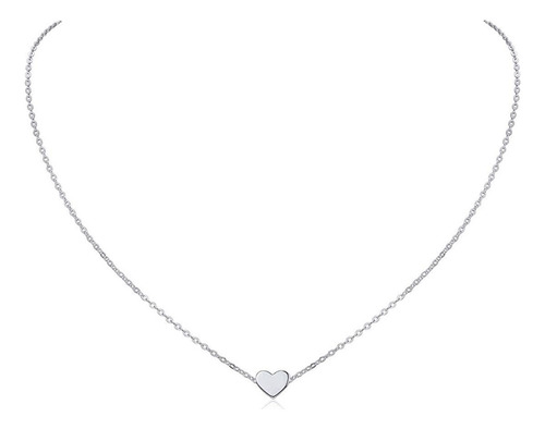 Delicado Collar Con Colgante De Corazón Pequeño De Plata De