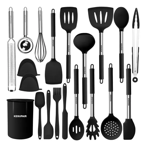 Kesupair Juego de utensilios de cocina de silicona, 20 piezas, utensilios  de cocina, utensilios de c…Ver más Kesupair Juego de utensilios de cocina  de
