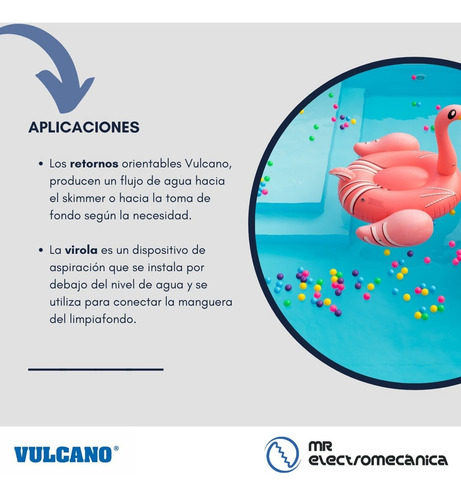 Imagen 6 de 10 de Kit Vulcano Pileta Hormigón: Bomba Bap100 1 Hp + Accesorios