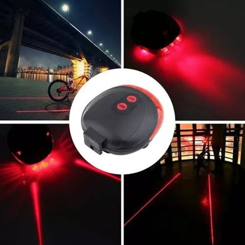 Lampara Trasera Para Bicicleta Con Laser Y Luz Led D1010