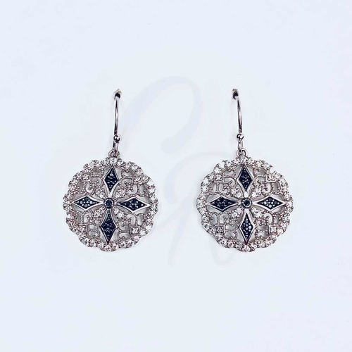 Aretes Con Zirconia Blanca Hechos En Plata Ley .925