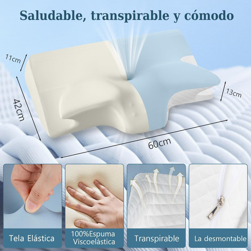 Almohada Memory Foam, Almohada Cervical Para Aliviar El