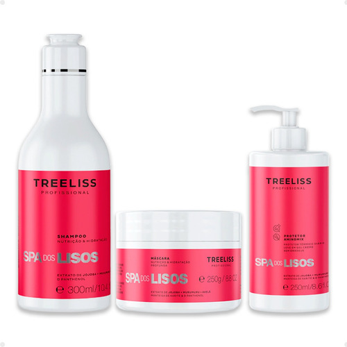 Kit Spa Dos Lisos Hidratação 3 Passos 0,9kg Treeliss